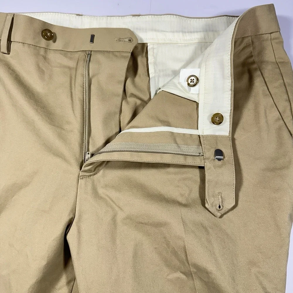 J.Crew Bowery Chino Pants Mens 36x32 Khaki Beige Slim Fit Stretch Cotton